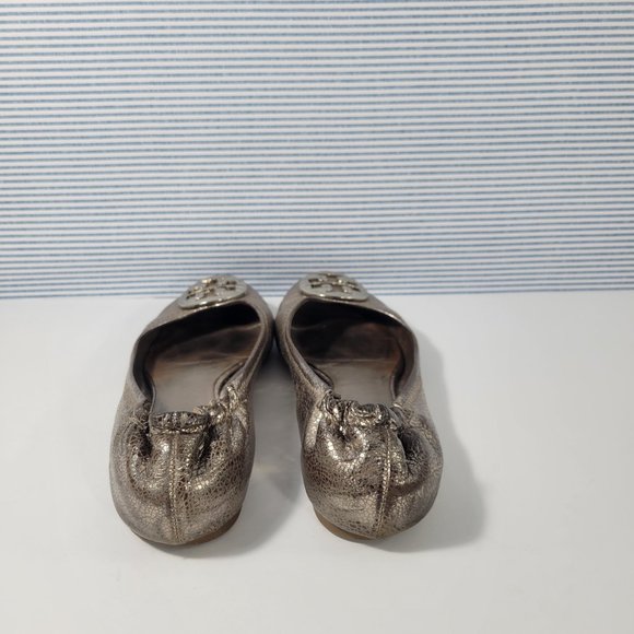 Tory Burch Reva Ballet Flat Silver Patent Leather NO SIZE TAG - Picture 4 of 12